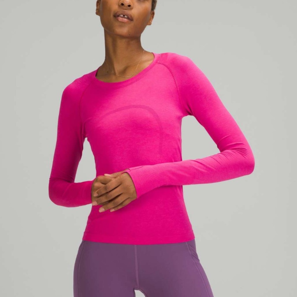 Lululemon swiftly tech LS 2.0 Race Sonic Pink Long Sleeve Top